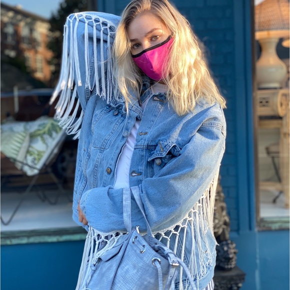 Denim Western Jean Jacket size XS (oversized!) - Picture 3 of 10